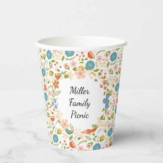 Personalisiert Garden Party Blumenpapier Cup Pappbecher (Vorderseite)