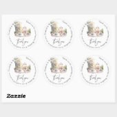 Personalisiert Garden Wedding Vielen Dank Runder Aufkleber (Blatt)