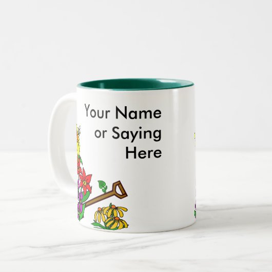 Personalisiert Gardener Sprichwort Zweifarbige Tasse (Vorderseite Links)