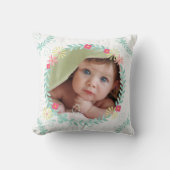 Personalisiert Garland Floral Baby Foto Kissen (Vorderseite)