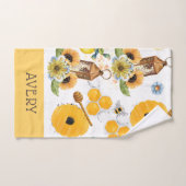 Personalisiert Gartenbeere Sonnenblumenmuster Badhandtuch Set (Handtuch)