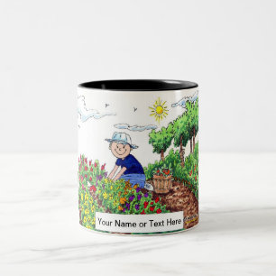 Personalisiert Gärtner - Männlicher Cartoon Zweifarbige Tasse