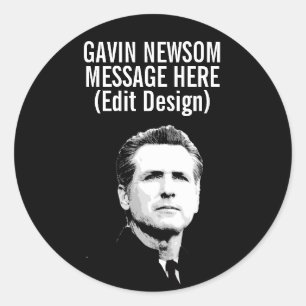 Personalisiert Gavin Newsom Runder Aufkleber