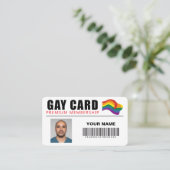 Personalisiert Gay Card Funny Gift Joke Gay Identi Visitenkarte (Stehend Vorderseite)