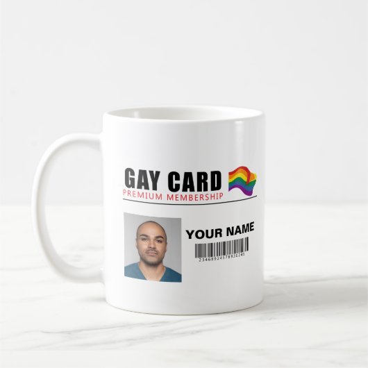 Personalisiert Gay Card Premium-Mitgliedschaftside Kaffeetasse (Links)