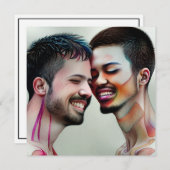 Personalisiert Gay Wedding LGBTQIA+ Foto Einladung (Vorne/Hinten)