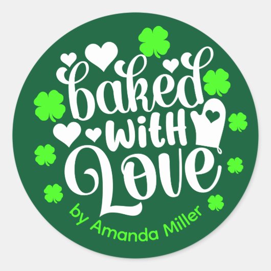 Personalisiert gebacken mit Liebe Irish Backen Runder Aufkleber (Vorderseite)