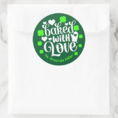 Personalisiert gebacken mit Liebe Irish Backen Runder Aufkleber (Tasche)