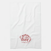 Personalisiert gebacken mit Liebe Rote Bäckerei Kü Geschirrtuch (Vertikal)