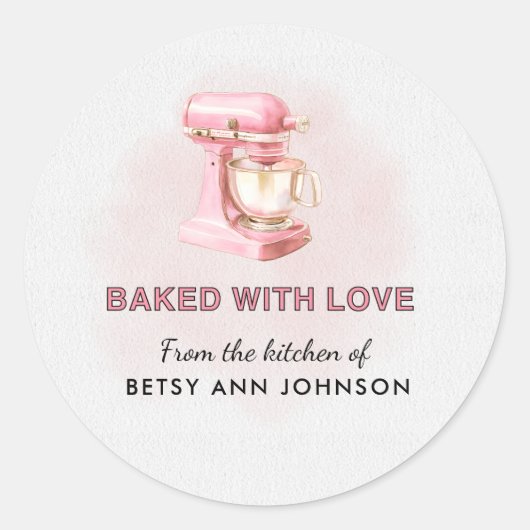 Personalisiert gebacken mit Liebe Stickers - Bäcke (Vorderseite)