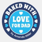 Personalisiert gebacken mit Liebe Vatertag backen Runder Aufkleber (Vorderseite)