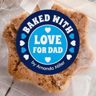 Personalisiert gebacken mit Liebe Vatertag backen Runder Aufkleber