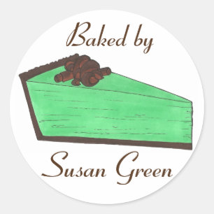 Personalisiert gebackenes, von Grasshopper-Kuchen- Runder Aufkleber