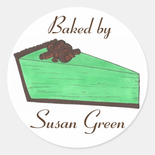Personalisiert gebackenes, von Grasshopper-Kuchen- Runder Aufkleber (Vorderseite)