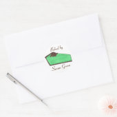 Personalisiert gebackenes, von Grasshopper-Kuchen- Runder Aufkleber (Umschlag)