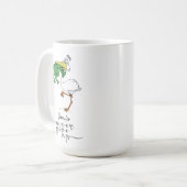 Personalisiert geben Sie Frosch Pelican niemals au Kaffeetasse (Vorderseite Links)