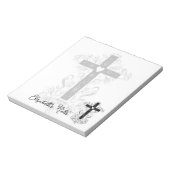 personalisiert geblüht Kreuz Notizblock (Rotiert)