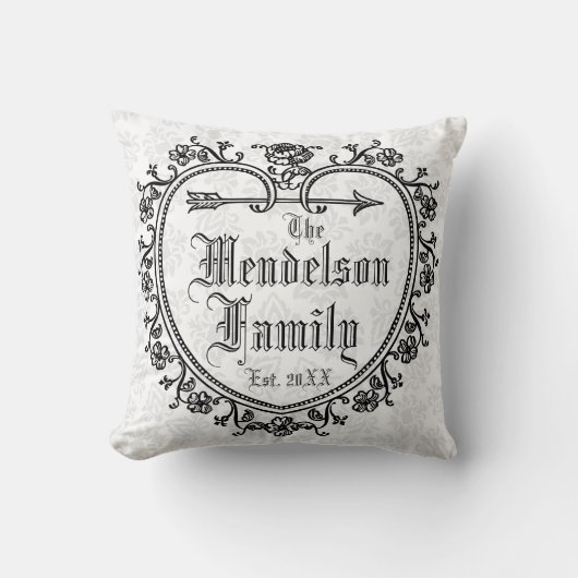 Personalisiert geblüht mit Monogramm Kissen (Vorderseite)