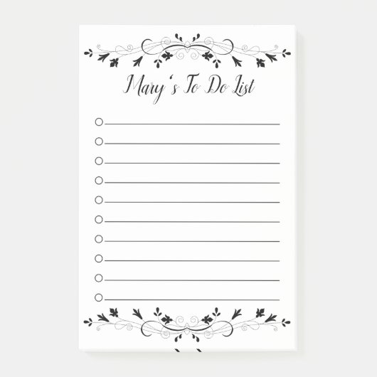 Personalisiert Geblüht, um Notizen aufzulisten (Vorderseite)