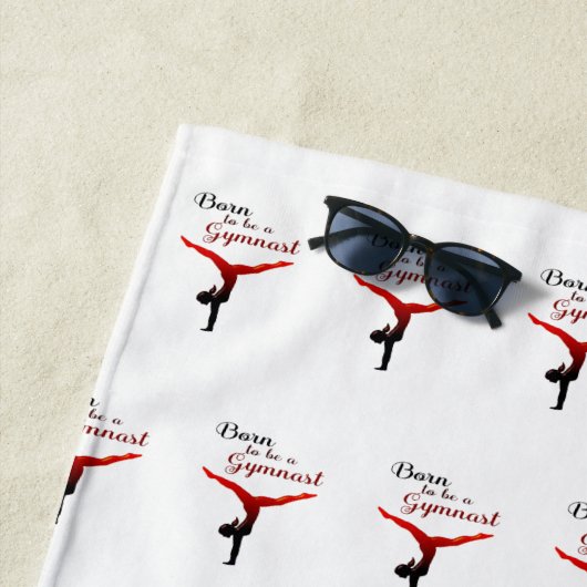 Personalisiert Geboren, Gymnast zu sein Strandtuch (Beispiel)