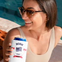Personalisiert Geboren in den USA Patriotic Can Co