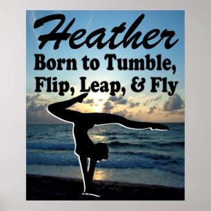 PERSONALISIERT GEBOREN ZU TUMBLE GYMNASTIK POSTER