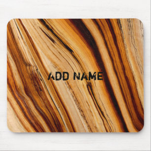 Personalisiert gebrannte Baumstamm-Textur Mousepad
