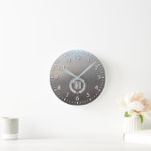 Personalisiert gebürstetes Metall aus Aluminium Runde Wanduhr (Zuhause)
