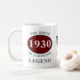 Personalisiert Geburtstag 1930 Monogramm Legendame Kaffeetasse