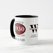 Personalisiert Geburtstag 1930 Monogramm Legendame Tasse (Vorderseite Links)