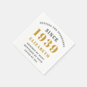 Personalisiert Geburtstag 1939 Gold Gray Elegant C Serviette (Ecke)