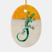 Personalisiert Gecko Lizard on Stone and Stucco Keramik Ornament (Vorne)