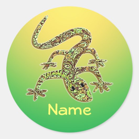 Personalisiert Gecko / Salamander / Lizard Sticker (Vorderseite)