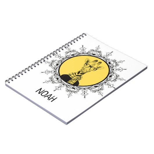 Personalisiert Geek Giraffe Niedlich Notizblock (Linke Seite)