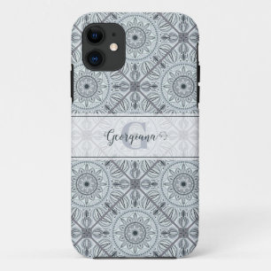 Personalisiert geflorale Harmonie Gray Mandala Case-Mate iPhone Hülle