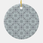 Personalisiert geflorale Harmonie Gray Mandala Keramik Ornament (Hinten)