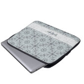 Personalisiert geflorale Harmonie Gray Mandala Laptopschutzhülle (Vorne Knopf)