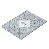 Personalisiert geflorale Harmonie Gray Mandala Notizblock (Linke Seite)