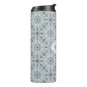 Personalisiert geflorale Harmonie Gray Mandala Thermosbecher (Nach links gedreht)