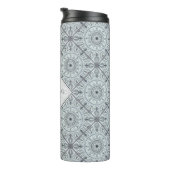 Personalisiert geflorale Harmonie Gray Mandala Thermosbecher (Nach rechts gedreht)