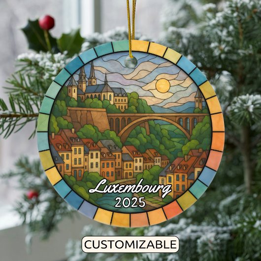 Personalisiert gehärtetes Glas Luxemburg, Europa Keramik Ornament