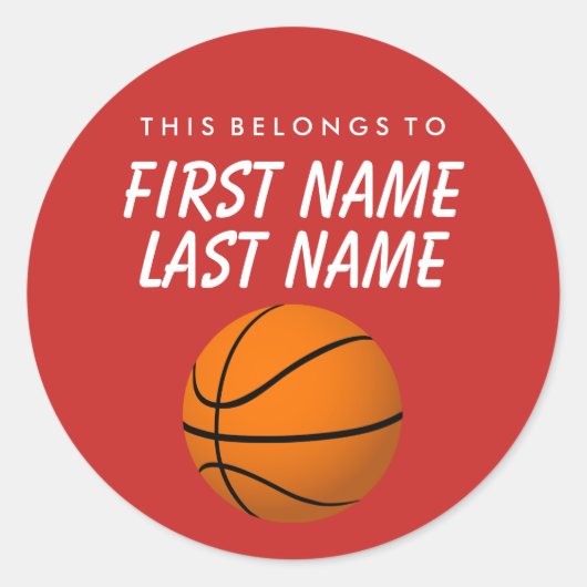 Personalisiert gehört dies zum Aufkleber - Basketb (Vorderseite)