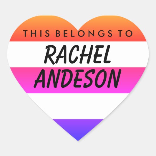 Personalisiert gehört dies zum Herzsticker Herz-Aufkleber (Vorderseite)