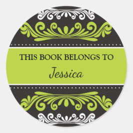 Personalisiert gehört dieses Buch zu Green Runder Aufkleber