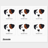 Personalisiert gehört dieses Buch zum Hund Quadratischer Aufkleber (Blatt)