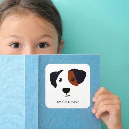 Personalisiert gehört dieses Buch zum Hund Quadratischer Aufkleber