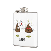 Personalisiert Gekackt Emoji Liebe Couple Flachmann (Links)