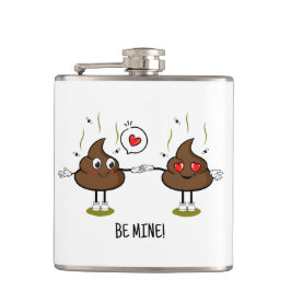 Personalisiert Gekackt Emoji Liebe Couple Flachmann