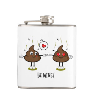 Personalisiert Gekackt Emoji Liebe Couple Flachmann