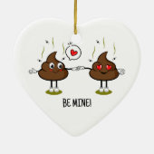Personalisiert Gekackt Emoji Liebe Couple Keramik Ornament (Hinten)